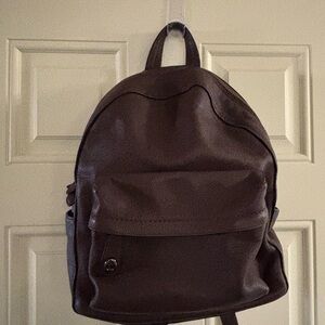 Maroon Coach Leather Backpack